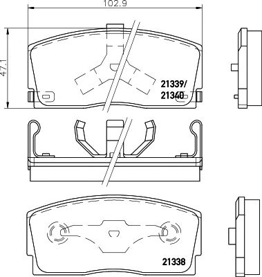 HELLA PAGID 8db355005721 -  Комплект тормозных колодок, дисковый тормоз